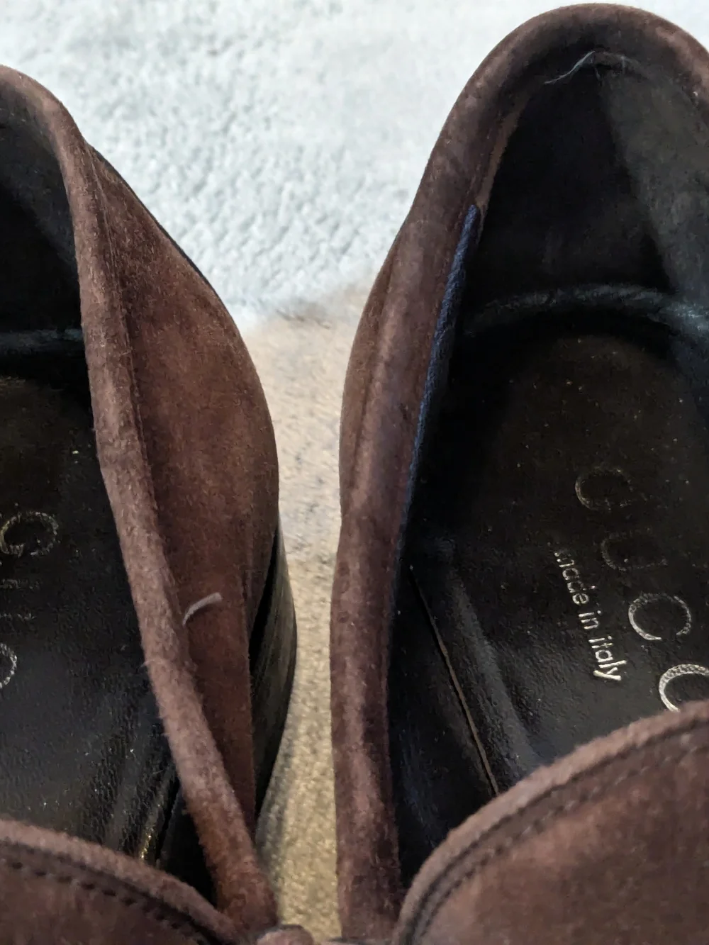 Gucci Men’s Brown Suede Horsebit Loafers 13 D